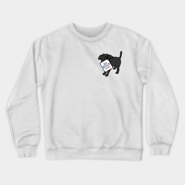 Small Dog with Joe Biden 2020 Sign Crewneck Sweatshirt by ellenhenryart